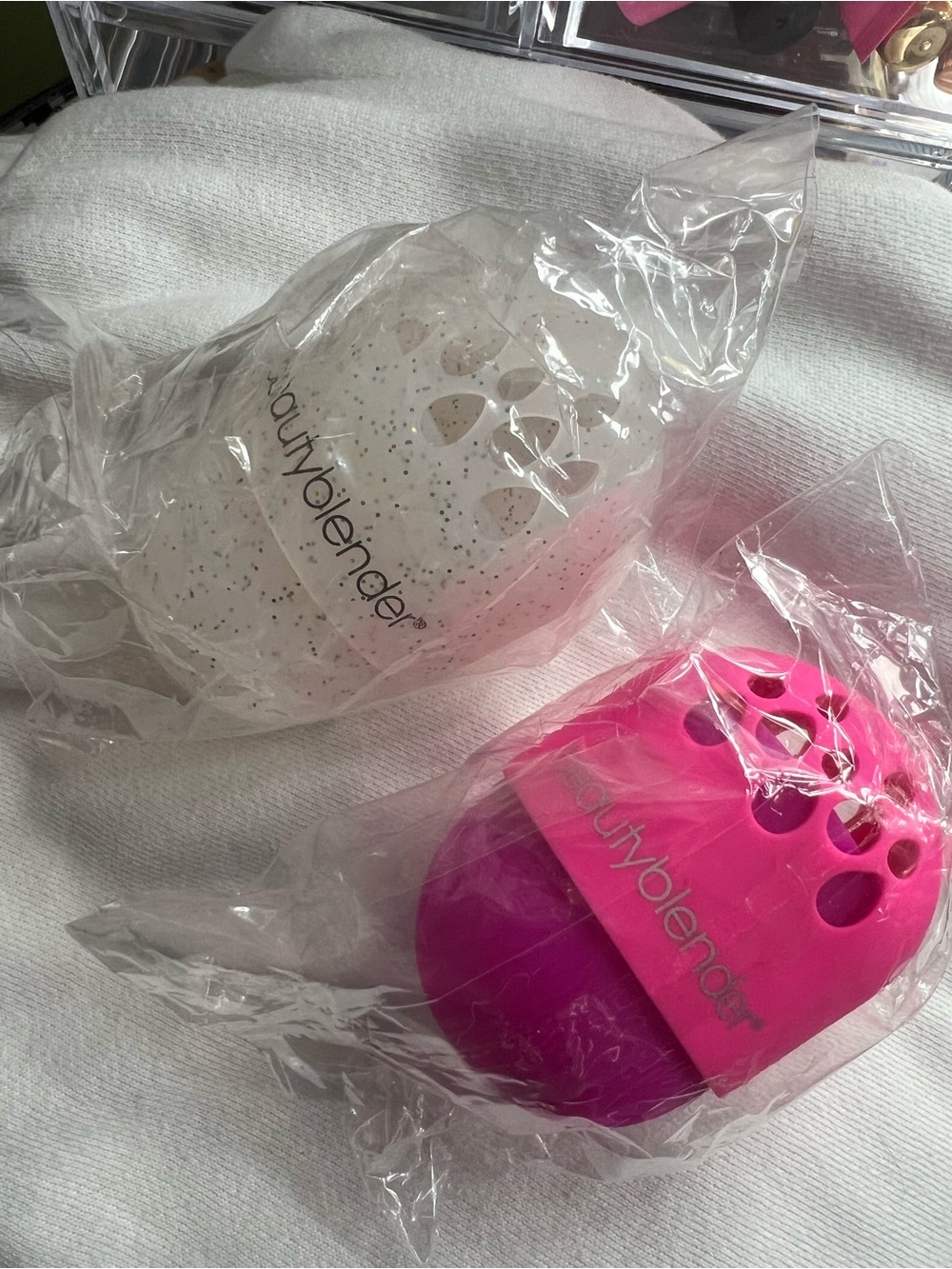 beautyblender Duo Sponge Holders - White Glitter & Hot Pink